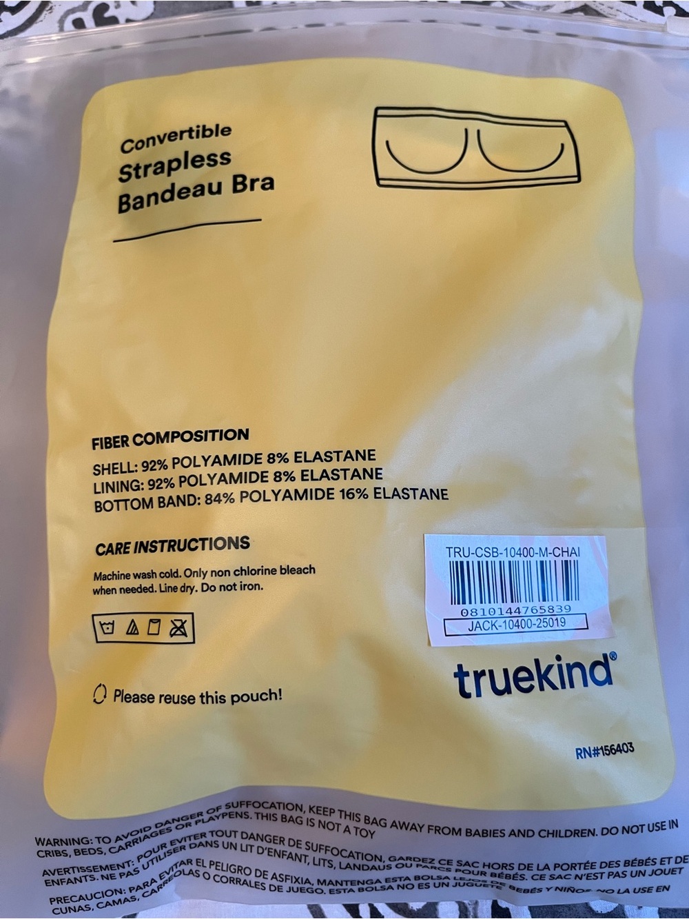 Shapermint Truekind Convertible Strapless Bandeau Bra in Chai